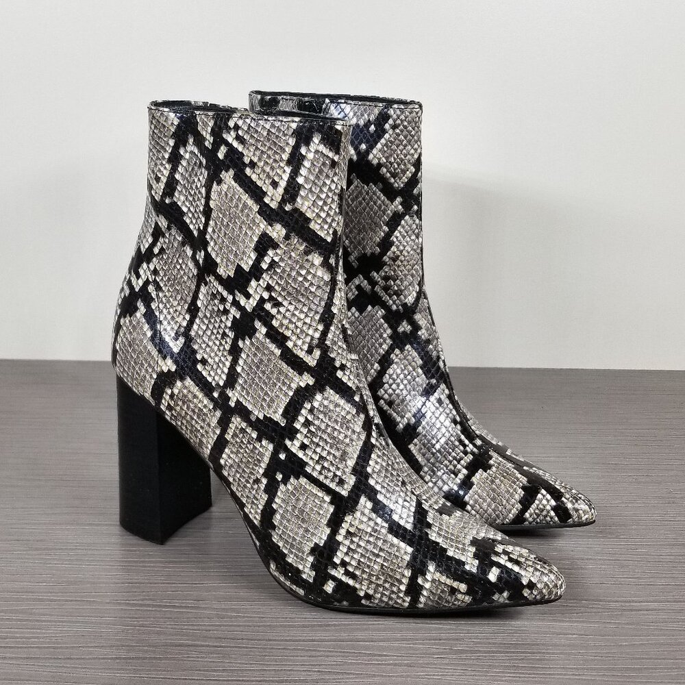 Jeffrey Campbell Raven Bootie,  Python Print Leather, Womens Size 6 M